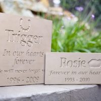 sandstone garden memorial plaque for pets