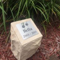 garden pet urn with your pets name