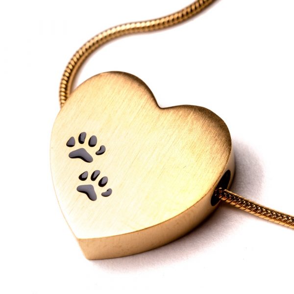 heart with paws memorial necklace