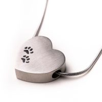 heart with paws memorial necklace