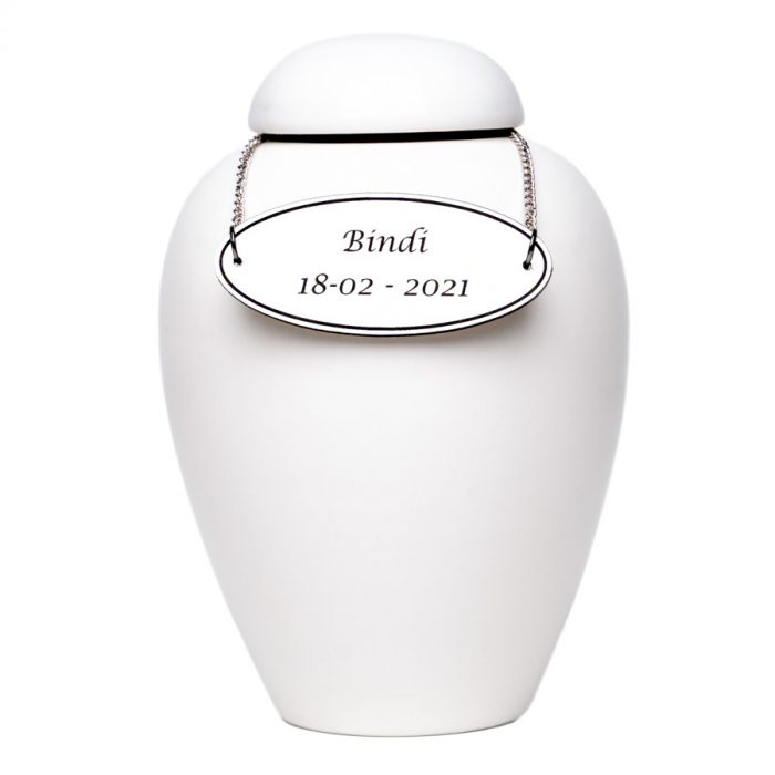 pet memorial ceramic urn - white