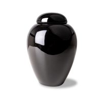 pet memorial ceramic urn - black