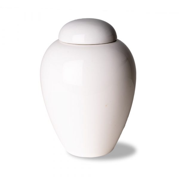Pet Memorial Ceramic Urn Medium Up To 25kg (White)