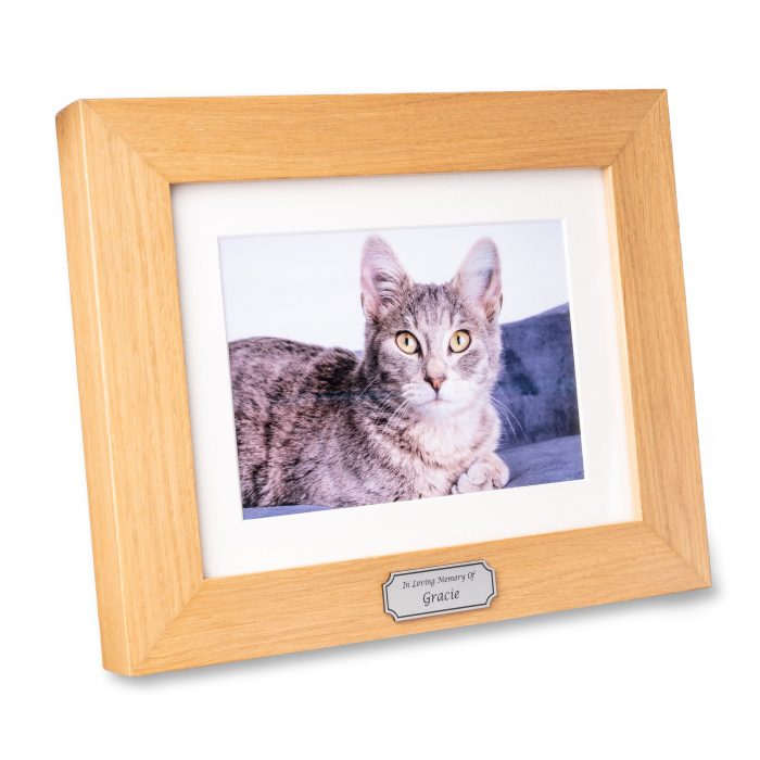 tributes pet memorial frame - light wood