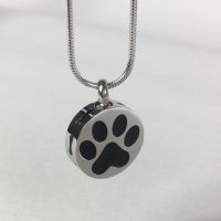 circle with paw necklace keepsake with paws