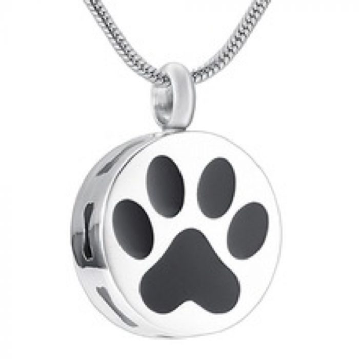 circle with paw necklace keepsake with paws