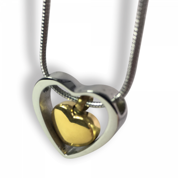 memorial keepsake necklace - heart inside a heart