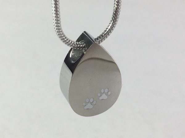 tear drop necklace with paws
