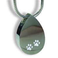 tear drop necklace keepsake with paws