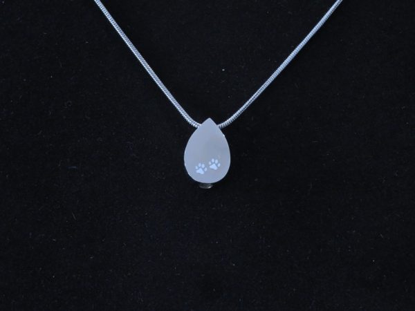 tear drop necklace keepsake with paws