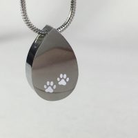 tear drop necklace keepsake with paws