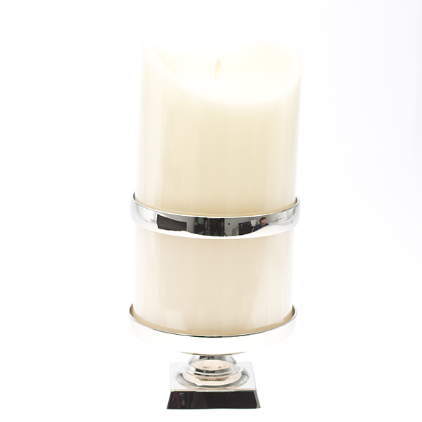 Pet Memorial Candle with Internal Storage Large (Chrome)
