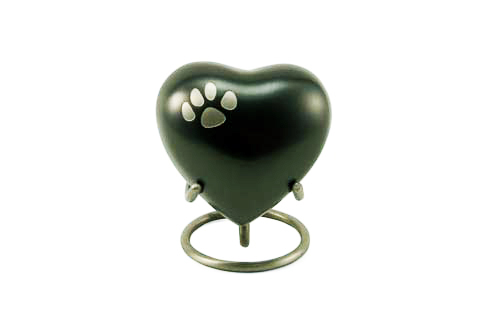 Pewter Paws Pet Urn Heart (7.4cm Width - Nominal Ashes)